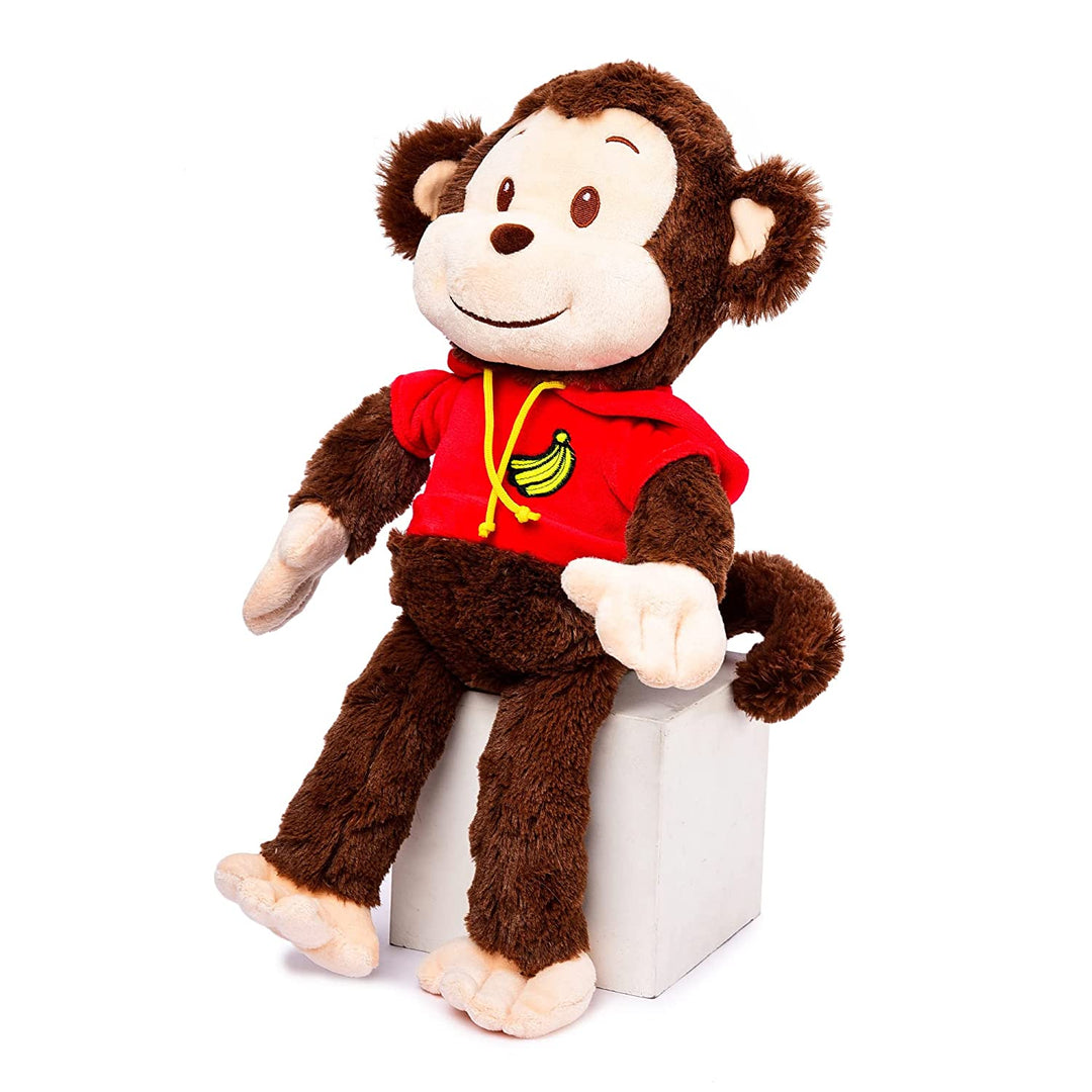 Webby Plush Adorable Smiling Monkey Soft Toys for Kids and Adult 45 cm (Dark Brown)