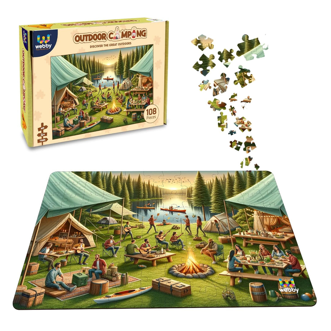 Webby Outdoor Camping Jigsaw Puzzle for Kids, 108 Pieces