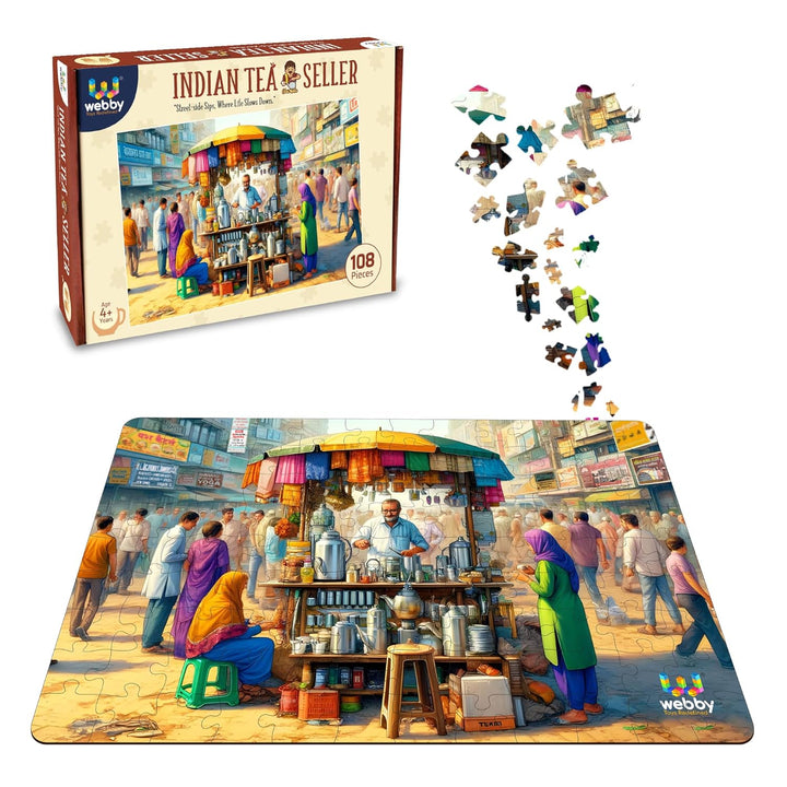 Webby Indian Tea Seller Jigsaw Puzzle for Kids, 108 Pieces