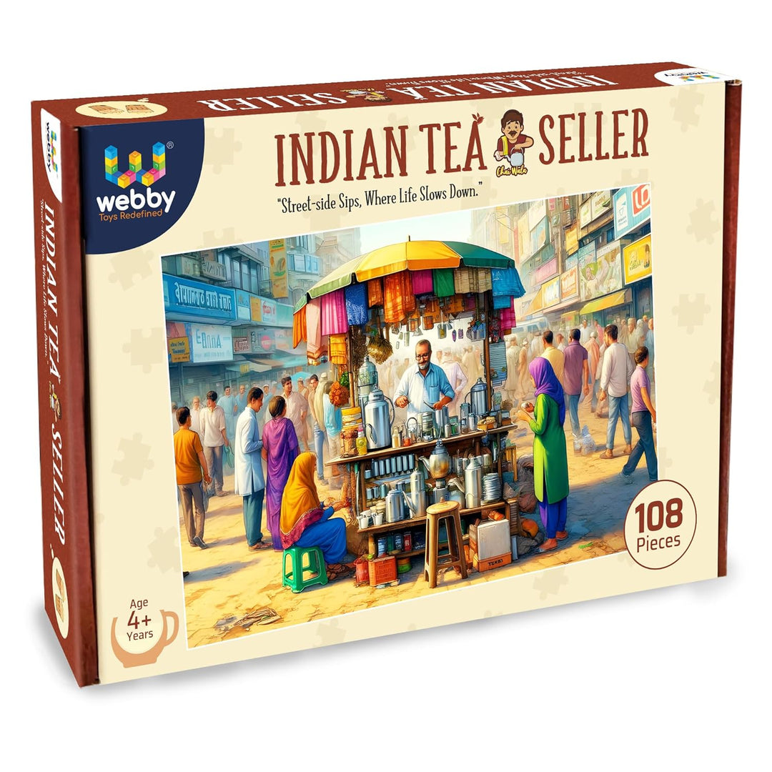 Webby Indian Tea Seller Jigsaw Puzzle for Kids, 108 Pieces