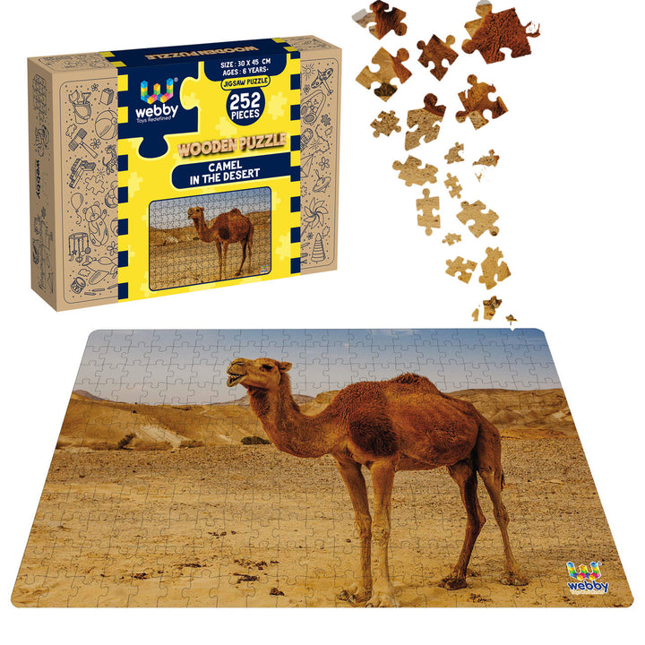 Webby Camel in the Desert Wooden Jigsaw Puzzle, 252 pieces