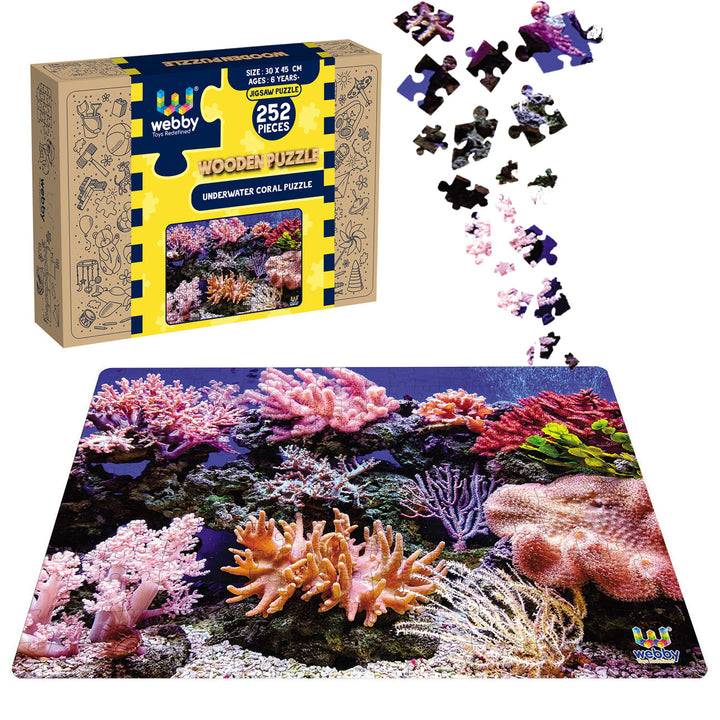 Webby Underwater Coral Wooden Jigsaw Puzzle, 252 pieces