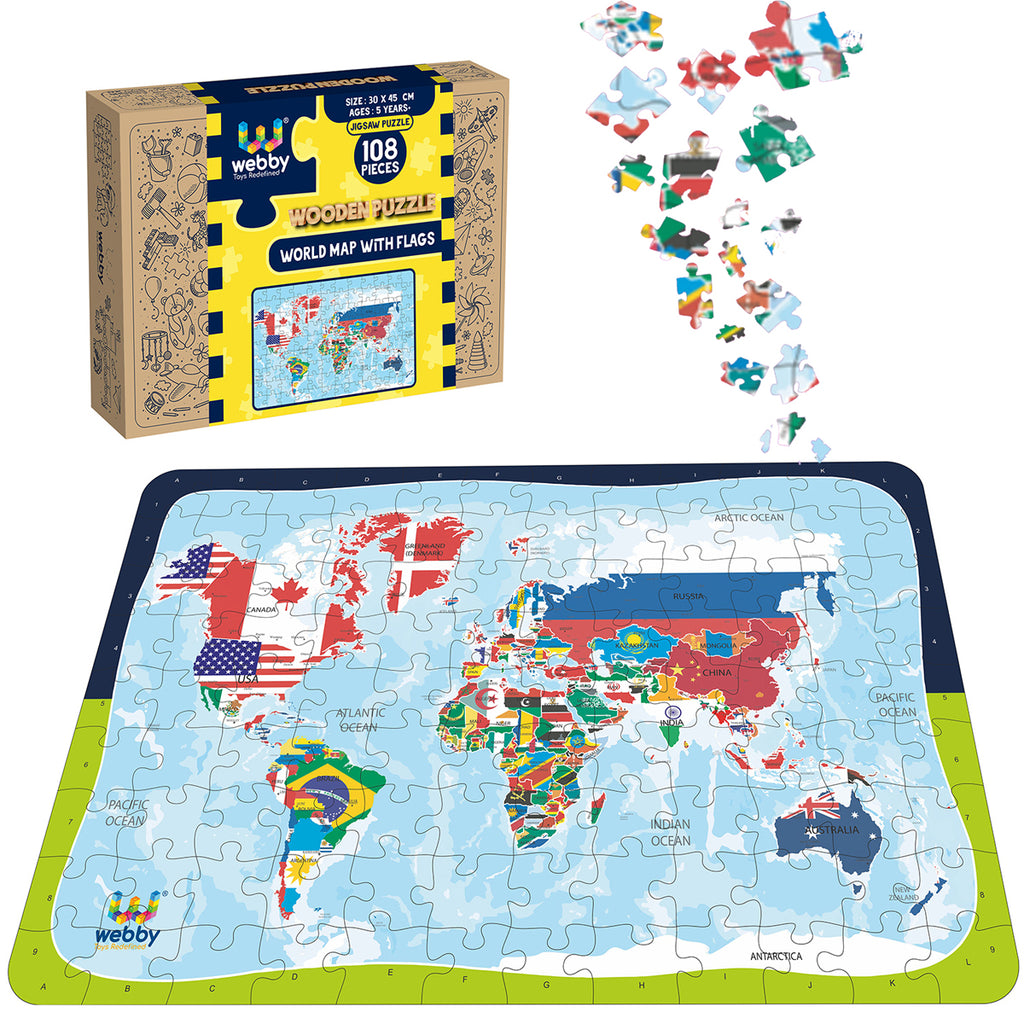 World map jigsaw puzzle unboxing, How to play puzzle 🧩