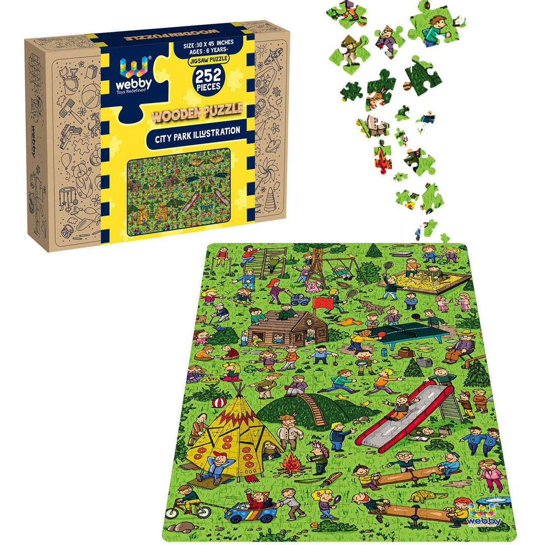 Webby City Park Illustration Jigsaw Puzzle, 252 pieces