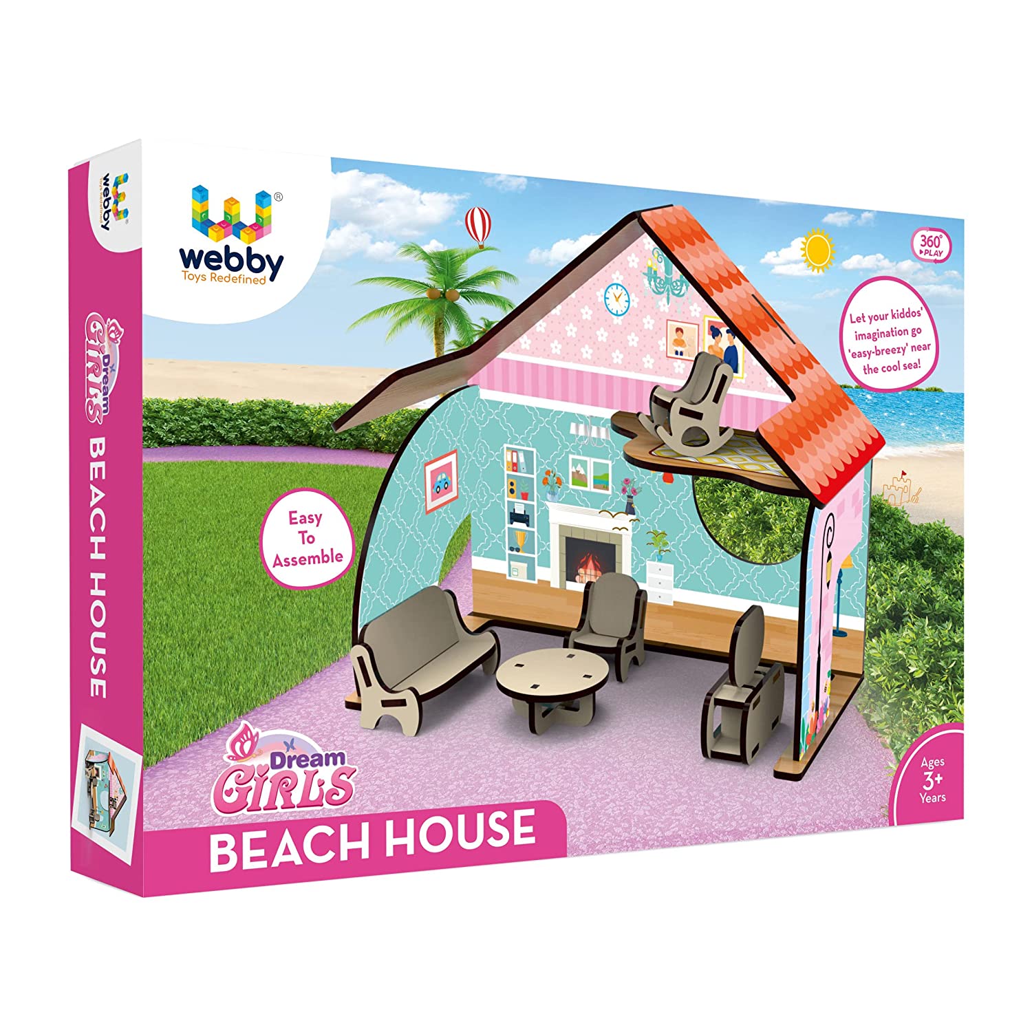 Imagination pretend sales wooden dolls house