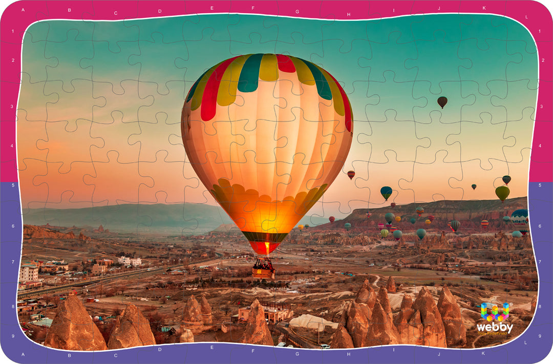 Webby Hot Air Balloons in Cappadocia Wooden Jigsaw Puzzle, 108 Pieces