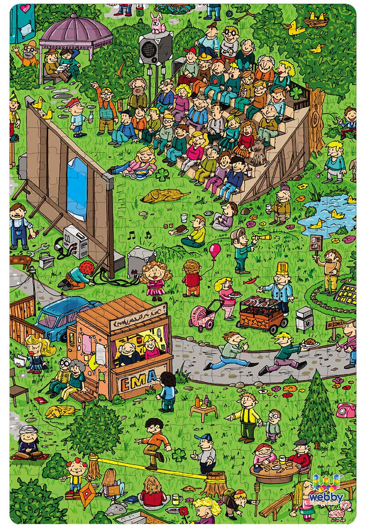 Webby Open Air Theatre Illustration Wooden Jigsaw Puzzle, 252 pieces