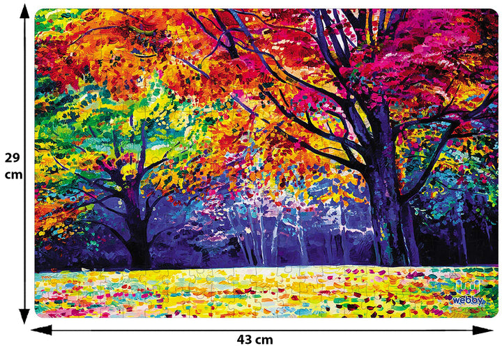 Webby Colourful Autumn Forest Painting Jigsaw Puzzle, 252 pieces