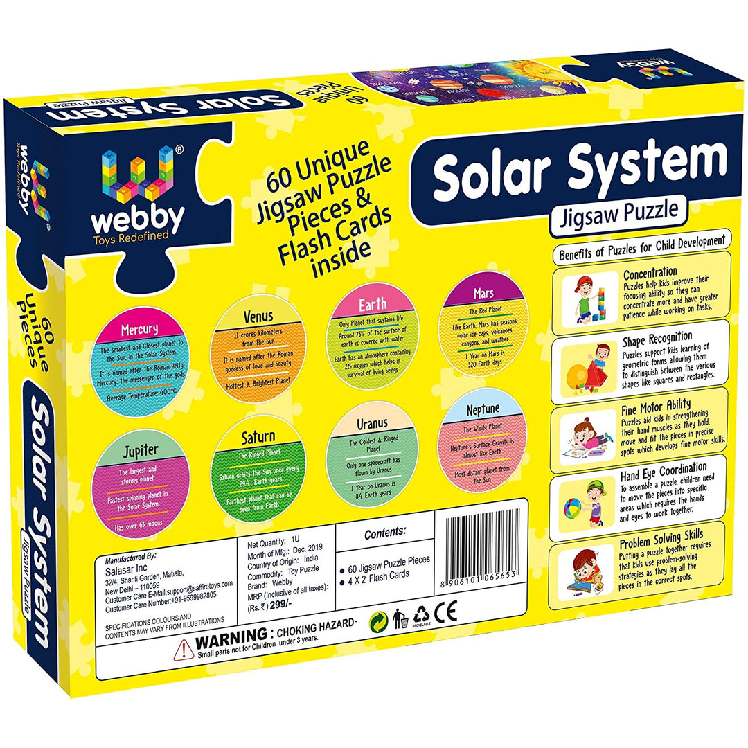 Webby Solar System Jigsaw Floor Puzzle, 60 Pcs – Webby Toys