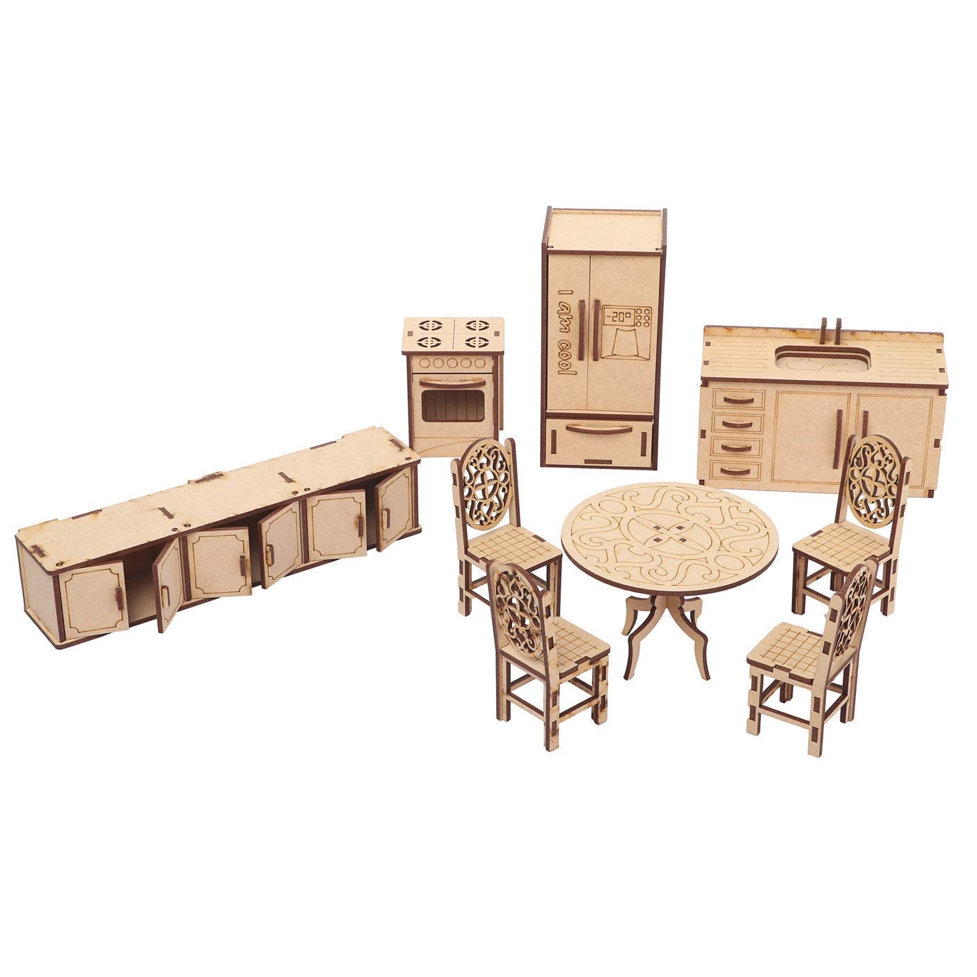 Wooden 2024 dollhouse kitchen