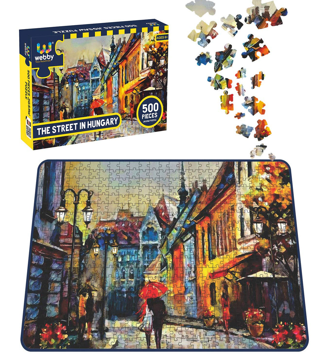 Webby The Street in Hungary Wooden Jigsaw Puzzle, 500 pieces