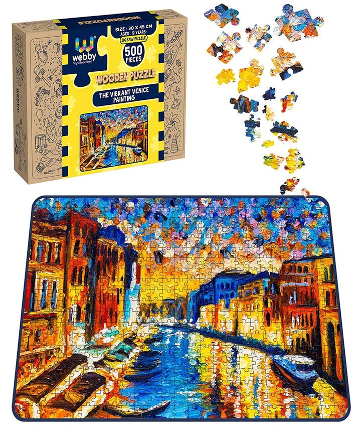 Webby The Vibrant Venice Painting Wooden Jigsaw Puzzle, 500 pieces